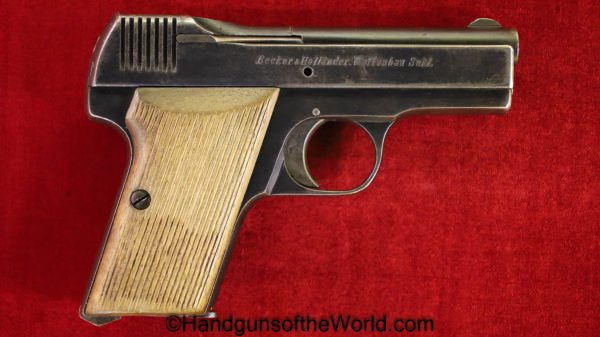 Becker & Hollander, Beholla, 7.65mm, German, WWI, with Holster, Germany, WW1, Handgun, Pistol, C&R, Collectible, Pocket, 7.65, 32, .32, acp, auto