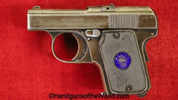 Melior, Vest Pocket, 6.35mm, Tiny, Perfectionne, Belgian, Belgium, 6.35, 25, .25, acp, auto, VP, Handgun, Pistol, C&R, Collectible, Hand gun