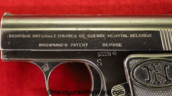 FN, Baby, Browning, 6.35mm, Pre-War Built, Pre War, Pre-War, Belgian, Belgium, Handgun, Pistol, C&R, Collectible, VP, Vest Pocket, 6.35, 25, .25, acp, auto