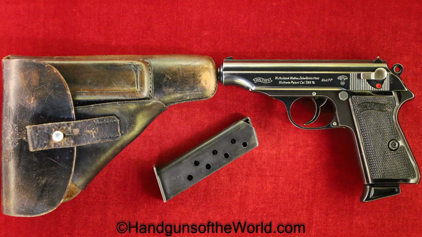 Walther, PP, 7.65mm, NSKK, Full Rig, German, Germany, WWII, WW2, Handgun, Pistol, C&R, Collectible, 7.65, 32, .32, acp, auto, with Holster, Pocket, Hand gun