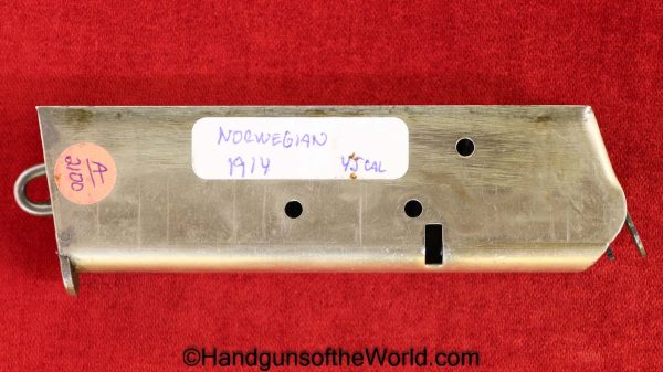 Norwegian, Kongsberg, 1914, Colt, 45acp, Magazine-Clip, Magazine, Mag, Clip, Original, Collectible, Norway, 45, .45, Handgun, Pistol, Nickel