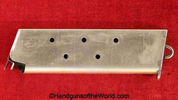 Norwegian, Kongsberg, 1914, Colt, 45acp, Magazine-Clip, Magazine, Mag, Clip, Original, Collectible, Norway, 45, .45, Handgun, Pistol, Nickel