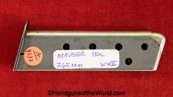 Mauser, HSc, 7.65mm, WWII, era, Magazine, Clip, Mag, Original, Collectible, WW2, Handgun, Pistol, German, Germany, Hand gun, 32, .32, acp, auto, 7.65