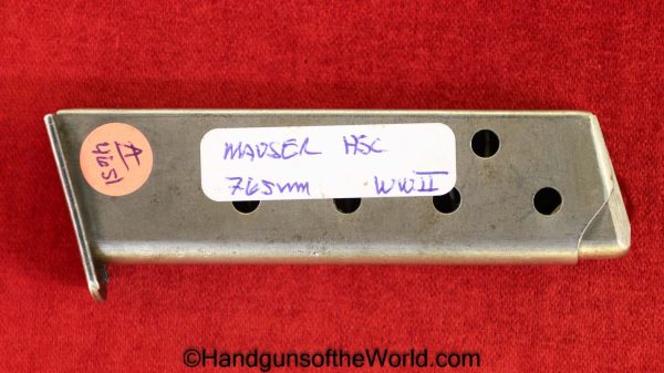 Mauser, HSc, 7.65mm, WWII, era, Magazine, Clip, Mag, Original, Collectible, WW2, Handgun, Pistol, German, Germany, Hand gun, 32, .32, acp, auto, 7.65
