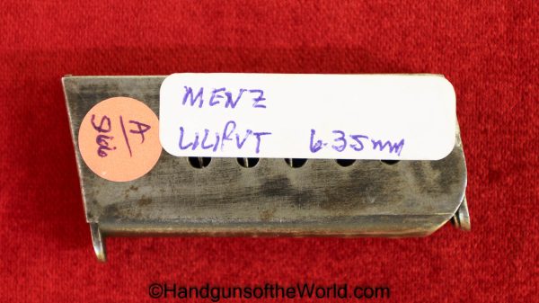 Menz, Liliput, 6.35mm, Magazine-Clip, Magazine, Mag, Clip, Original, Collectible, German, Germany, 6.35, 25, .25, acp, auto, Handgun, Pistol, Hand gun