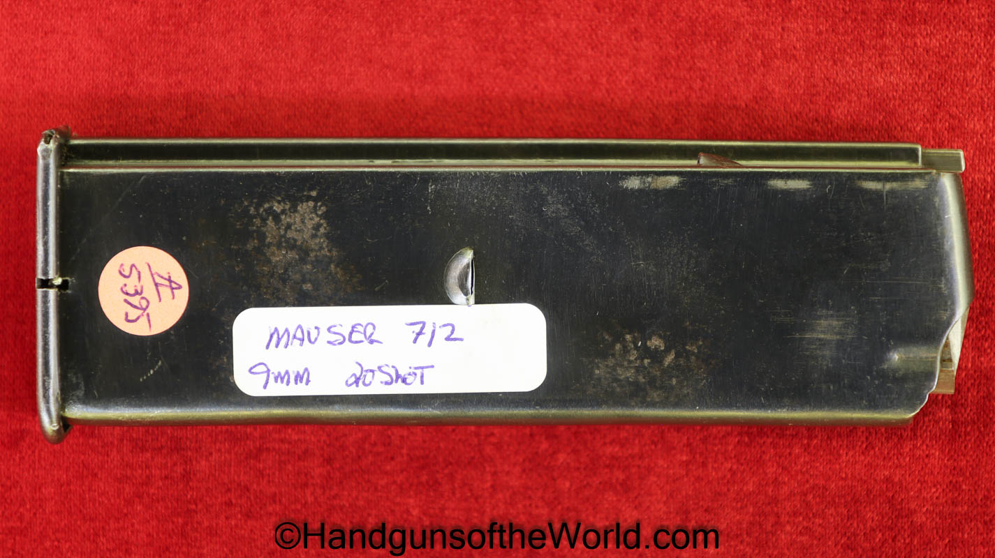 Mauser, 712, Schnellfeuer, 9mm, 20 Round, Magazine-Clip, M712, Magazine, Mag, Clip, Original, Collectible, German, Germany, 20, Round, Rd, 14761, #14761