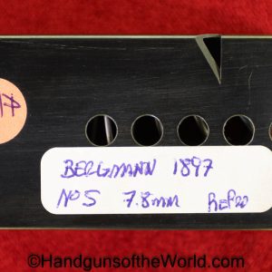 Bergmann, 1897, No 5, 7.8mm, Magazine-Clip, Magazine, Mag, Clip, Repro, Reproduction, Newer, Collectible, Model, No5, No.5, Handgun, Pistol, Hand gun