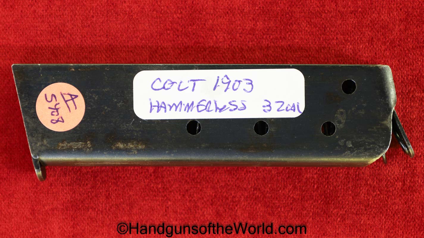 Colt, 1903, Hammerless, .32acp, 1st, Issue, Magazine, Clip, Mag, Original, Collectible, First, Pattern, Pocket, 32, .32, acp, auto, 7.65, 7.65mm, Handgun