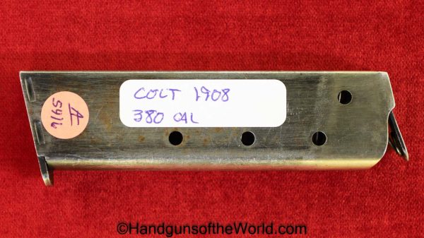 Colt, 1908, .380, Magazine, Clip, Mag, Original, Collectible, Handgun, Pistol, USA, American, America, Pocket, Hammerless, Pocket Hammerless, 380, acp, auto