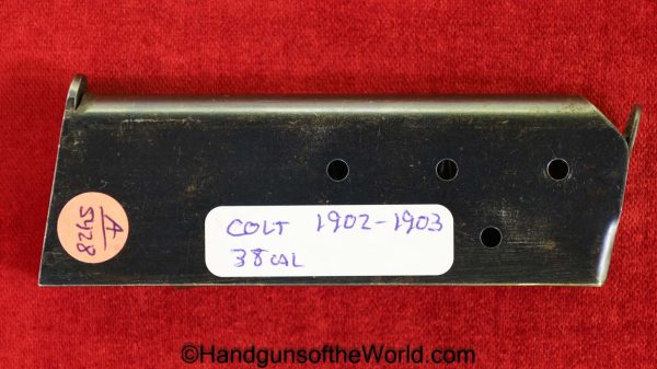 Colt, 1902, 1903, .38, Magazine, Clip, Mag, Original, Collectible, Handgun, Pistol, acp, auto, 38, Americana, American, America, USA, US, Real, Vintage