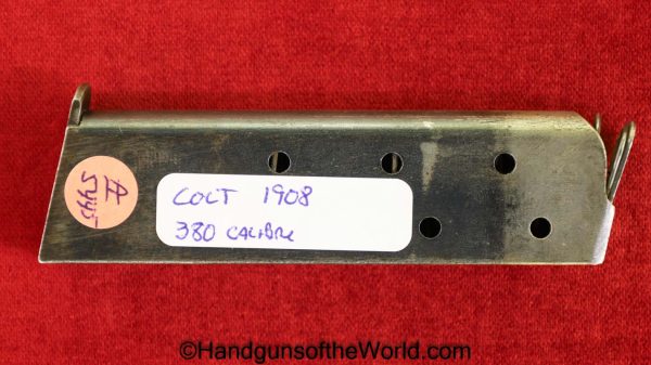 Colt, 1908, Calibre .380, Magazine-Clip, Magazine, Mag, Clip, Original, Collectible, .380, 380, acp, auto, Pocket, Hammerless, Pocket Hammerless, Model