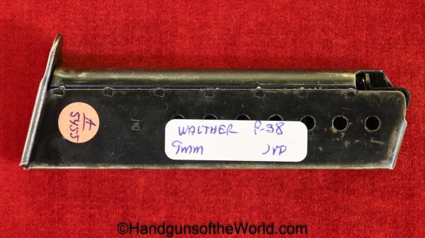 Walther, P-38, 9mm, WWII, Era, Magazine-Clip, Magazine, Mag, Clip, Original, Collectible, German, Germany, P38, P.38, P 38, WW2, Handgun, Pistol, Hand gun