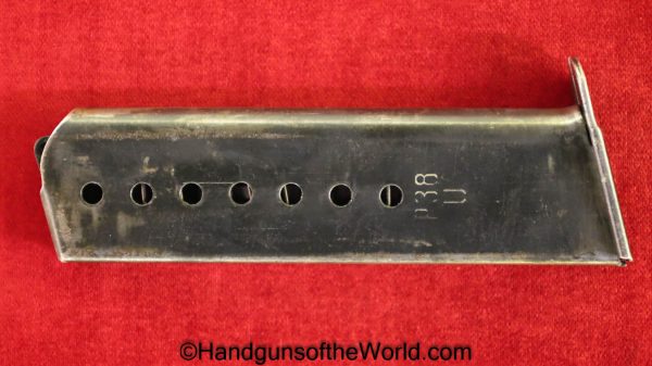 Walther, P-38, 9mm, WWII, Era, Magazine-Clip, Magazine, Mag, Clip, Original, Collectible, German, Germany, P38, P.38, P 38, WW2, Handgun, Pistol, Hand gun