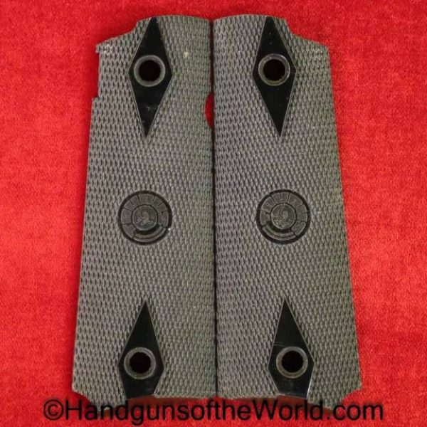 Taurus, PT-1911, Grips, Black, plastic, double diamonds, Original, Collectible, PT, 1911, PT1911, PT 1911, Handgun, Pistol, Hand gun, Set, Pair, Grip