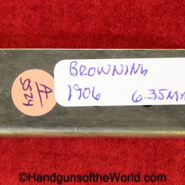 FN, Browning, 1905, 1906, 6.35mm, Magazine, Clip, Mag, Original, Collectible, Belgian, Belgium, 6.35, 25, .25, acp, auto, Handgun, Hand gun, Pistol