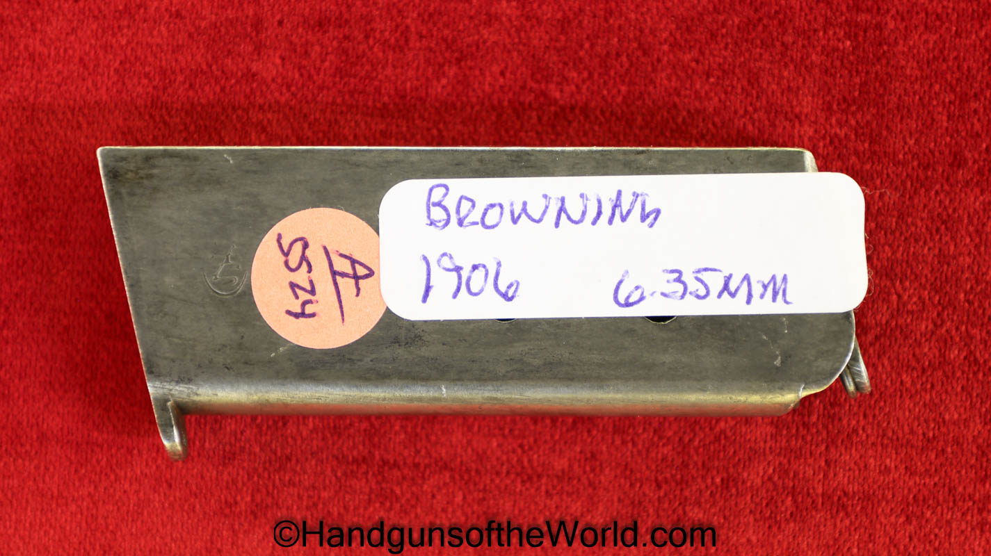 FN, Browning, 1905, 1906, 6.35mm, Magazine, Clip, Mag, Original, Collectible, Belgian, Belgium, 6.35, 25, .25, acp, auto, Handgun, Hand gun, Pistol