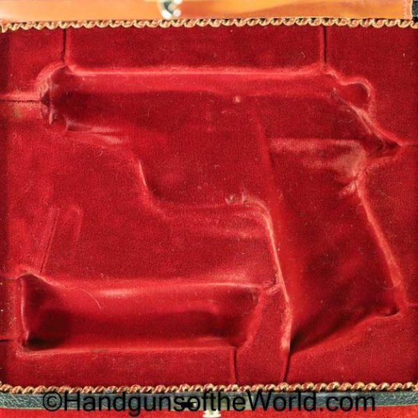 Walther, PPK, Display Case, Case, Blue, leatherette, red velvet lining, Handgun, Pistol, Hand gun, Original, Collectible, Post-War, Post War, German, Germany