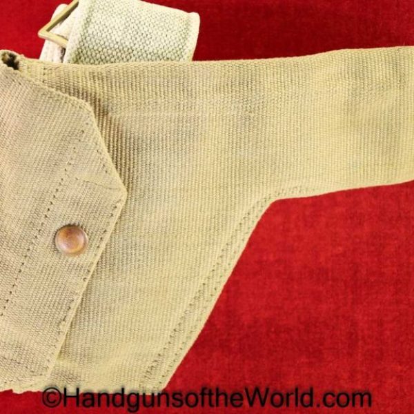 Enfield, No2 MKI*, Revolver, Holster, with Belt, Original, Collectible, Tan, canvas, 1942, British, UK, English, Webley, Mk4, MkIV, No2, No.2, No, 2, Mk, 4