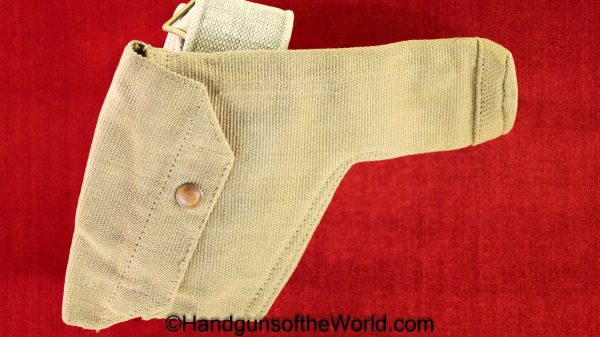 Enfield, No2 MKI*, Revolver, Holster, with Belt, Original, Collectible, Tan, canvas, 1942, British, UK, English, Webley, Mk4, MkIV, No2, No.2, No, 2, Mk, 4