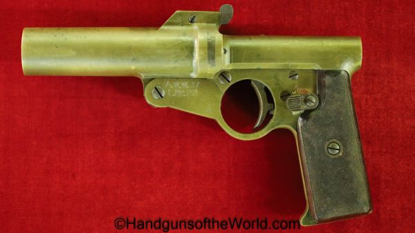 German, AWW, Flare Pistol, 26.5mm, Single Barrel, Kriegsmarine, Navy, Naval, Germany, 26.5, Flare, Pistol, Handgun, Collectible, WWII, WW2, Brass, Hand gun