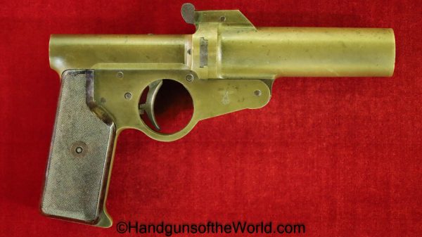 German, AWW, Flare Pistol, 26.5mm, Single Barrel, Kriegsmarine, Navy, Naval, Germany, 26.5, Flare, Pistol, Handgun, Collectible, WWII, WW2, Brass, Hand gun