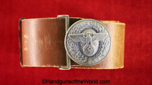 German, Political Leader, Belt, Buckle, Belt and Buckle, brown, leather, Original, Collectible, NSDAP, WWII, WW2, Party Leader, 1939, RZM, German, Germany