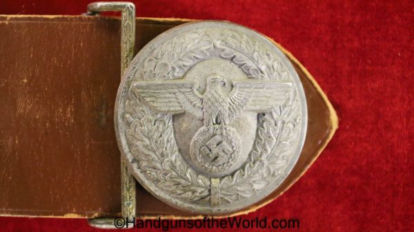German, Political Leader, Belt, Buckle, Belt and Buckle, brown, leather, Original, Collectible, NSDAP, WWII, WW2, Party Leader, 1939, RZM, German, Germany