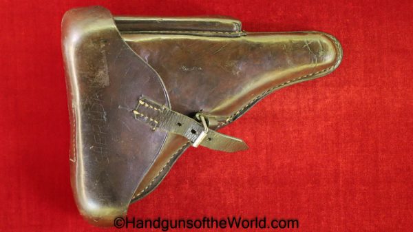 Luger, P.08, Holster, Dated, 1918, Brown, leather, hardshell, Hard Shell, Original, Collectible, German, Germany, P08, P 08, P-08, WWI, WW1, Handgun, Pistol