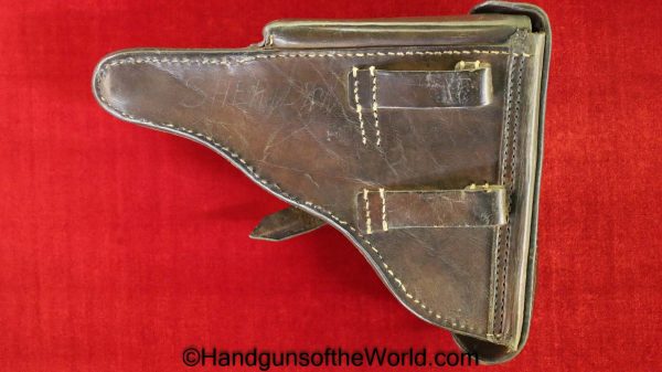 Luger, P.08, Holster, Dated, 1918, Brown, leather, hardshell, Hard Shell, Original, Collectible, German, Germany, P08, P 08, P-08, WWI, WW1, Handgun, Pistol