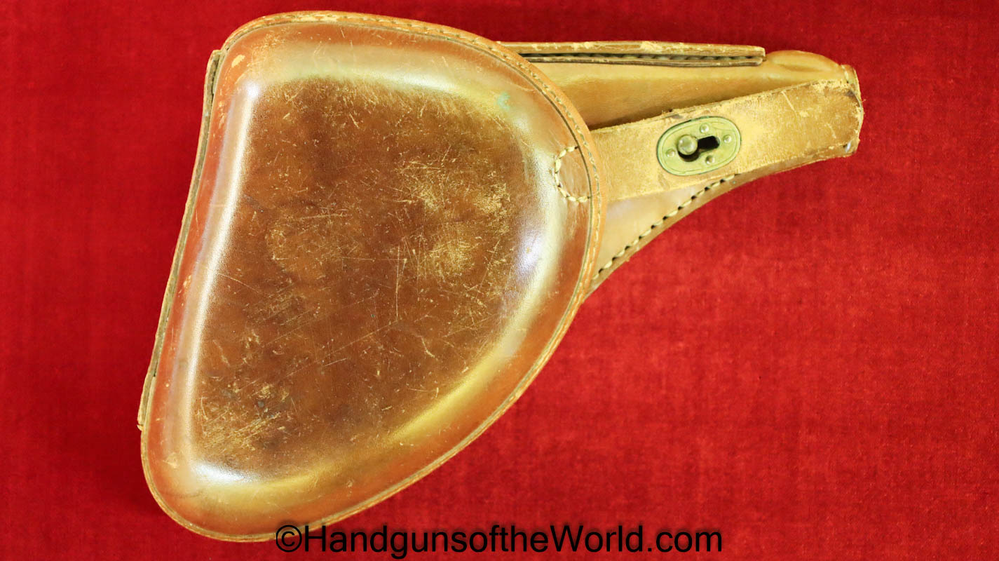 Nambu, Type 26, Revolver, Holster, Brown, leather, clamshell, Original, Collectible, Japan, Japanese, Type, 26, Handgun, Hand gun, Real, Old, Vintage