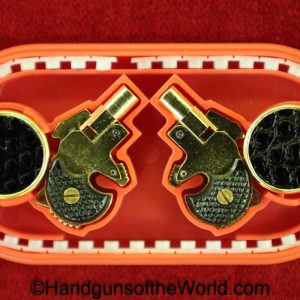 Andres & Dvorsky, Xythos, Derringer, 2mm, Mini, Single Shot, Pistols, Pistol, Handgun, Collectible, Non-FFL, Non FFL, Gold, Gold Plated, Cased, Case