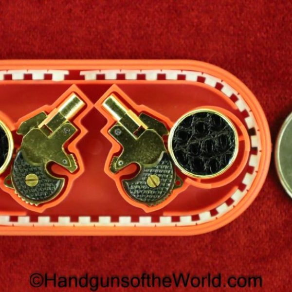 Andres & Dvorsky, Xythos, Derringer, 2mm, Mini, Single Shot, Pistols, Pistol, Handgun, Collectible, Non-FFL, Non FFL, Gold, Gold Plated, Cased, Case