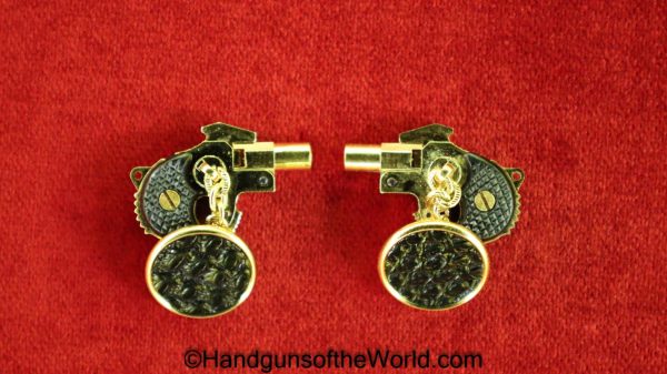 Andres & Dvorsky, Xythos, Derringer, 2mm, Mini, Single Shot, Pistols, Pistol, Handgun, Collectible, Non-FFL, Non FFL, Gold, Gold Plated, Cased, Case