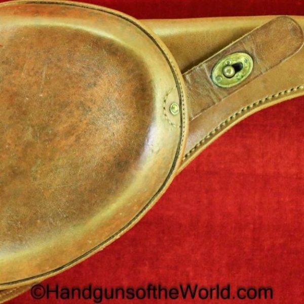 Steyr Mannlicher, 1905, Holster, Brown, leather, clamshell, unmarked, Original, Collectible, Steyr, Mannlicher, Model, Clam Shell, Argentine, Argentina