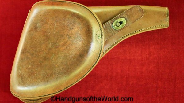 Steyr Mannlicher, 1905, Holster, Brown, leather, clamshell, unmarked, Original, Collectible, Steyr, Mannlicher, Model, Clam Shell, Argentine, Argentina