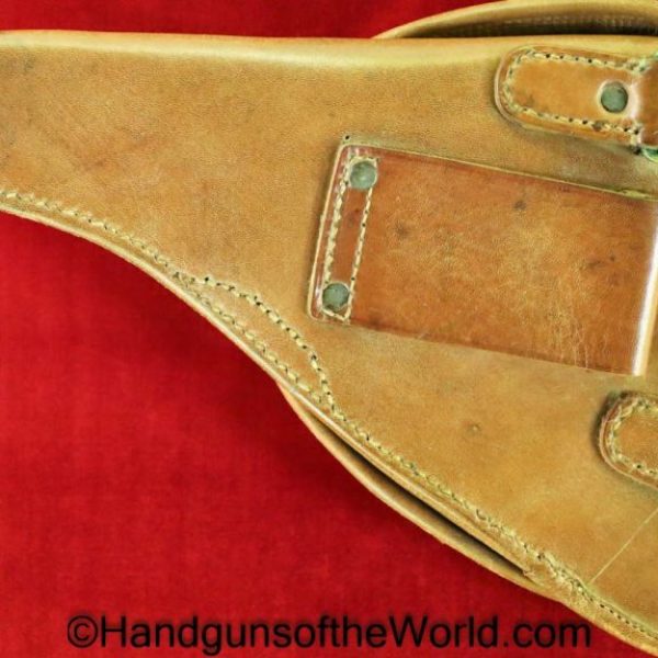 Steyr Mannlicher, 1905, Holster, Brown, leather, clamshell, unmarked, Original, Collectible, Steyr, Mannlicher, Model, Clam Shell, Argentine, Argentina