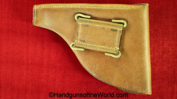 Savage, 1907, Holster, Portuguese, Brown, Leather, Original, Collectible, Model, AE, Portugal, WWI, WW1, Handgun, Pistol, Hand gun, Real, Old, Vintage