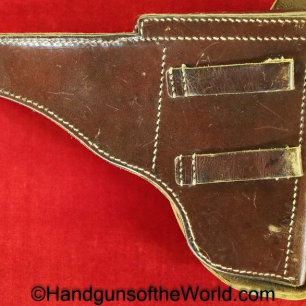 Walther, P-38, Holster, Swedish, M39, Pattern, Dark Brown, leather, Police, hardshell, Original, Collectible, Sweden, Unit Marked, P38, P 38, P.38
