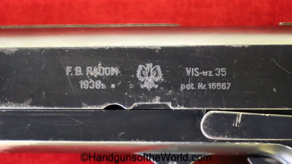 Radom, VIS, WZ-35, 9mm, Polish Eagle, Dated, 1938, Polish, Eagle, Poland, Handgun, Pistol, C&R, Collectible, WZ35, WZ 35, WZ.35, WWII, WW2, Hand gun