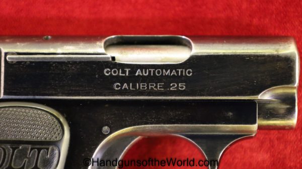 Colt, 1908, .25, 1909, 25, acp, auto, Handgun, Pistol, C&R, Collectible, VP, Vest Pocket, 6.35, 6.35mm, Model, Americana, American, US, USA, America