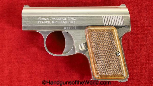 Bauer Firearms, Automatic, .25, Stainless, Bauer, Bauer Automatic, 25, acp, auto, 6.35, VP, Vest Pocket, 6.35mm, Americana, American, Handgun, Pistol