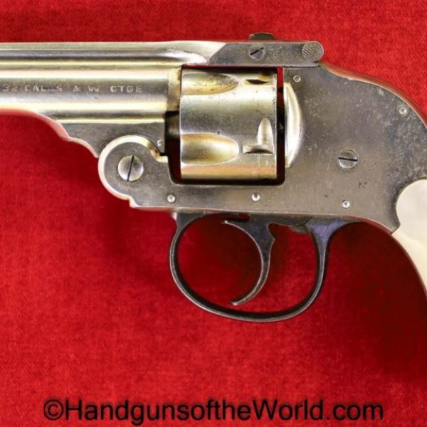H&R, Hammerless, .32 S&W, Nickel, Gold Pearl Grips, Pearl, Handgun, Revolver, C&R, Collectible, Plated, 32, .32, Harrington and RIchardson, Americana, USA