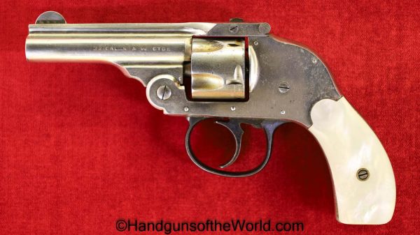 H&R, Hammerless, .32 S&W, Nickel, Gold Pearl Grips, Pearl, Handgun, Revolver, C&R, Collectible, Plated, 32, .32, Harrington and RIchardson, Americana, USA