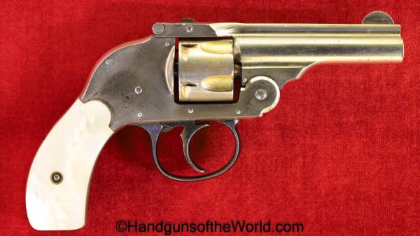 H&R, Hammerless, .32 S&W, Nickel, Gold Pearl Grips, Pearl, Handgun, Revolver, C&R, Collectible, Plated, 32, .32, Harrington and RIchardson, Americana, USA