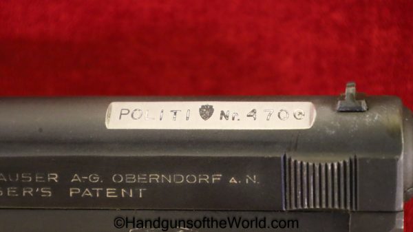 Mauser, 1914, 7.65mm, Norwegian, Police, Reissue, Norway, Post-War, Post War, handgun, pistol, C&R, collectible, pocket, 32, .32, acp, auto, German, Germany