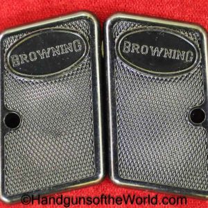 Browning, Baby, Grips, Original, Collectible, Grip, Set, pair, FN, Black, Plastic, handgun, pistol, hand gun, vp, vest pocket, hand gun, Belgian, Belgium