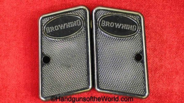 Browning, Baby, Grips, Original, Collectible, Grip, Set, pair, FN, Black, Plastic, handgun, pistol, hand gun, vp, vest pocket, hand gun, Belgian, Belgium