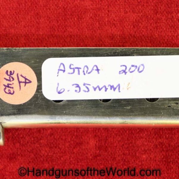 Astra, 200, 6.35mm, Magazine-Clip, magazine, mag, clip, original, collectible, Spain, Spanish, Firecat, 25, .25, acp, auto, 6.35, 6.35mm, handgun, pistol