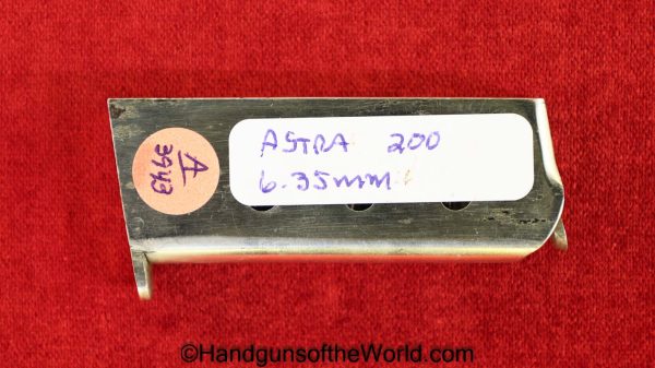 Astra, 200, 6.35mm, Magazine-Clip, magazine, mag, clip, original, collectible, Spain, Spanish, Firecat, 25, .25, acp, auto, 6.35, 6.35mm, handgun, pistol