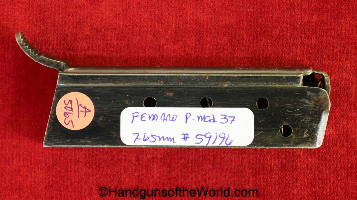 Femaru, P.Mod 37, 7.65mm, Magazine-Clip, #59196, 59196, original, collectible, handgun, pistol, German, Germany, WWII, WW2, magazine, mag, clip, 7.65, 32